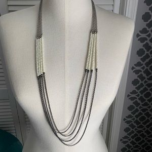 The Limited chain and pearl necklace